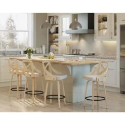 The Gray Barn Charlotte 26" Fixed-Height Counter Stool With Round Footrest (Set Of 2) - Grey Fabric/Light Grey Wood/Black Footrest -Elegance Barware ef48cf84 1986 45f0 9f35 52d52cdbfd6f