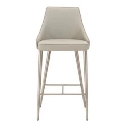 Upholstered Counter Height Stool With Footrest Light Gray -Elegance Barware f0e55cbd db87 4690 8dff 33ef298ca874