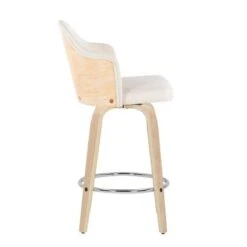 Carson Carrington Valsatra Fixed-Height Upholstered Counter Stool With Wood Legs (Set Of 2) - Light Grey/Natural Wood Legs -Elegance Barware f12d08bf ea31 48ad 87c1 399eb4b8e2f0