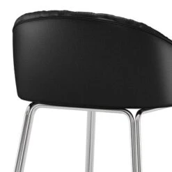 Hillsdale Furniture Boyle Metal Counter Height Stool, Chrome With Faux Leather - 33.75H X 21.5W X 22.5D - Single - Chrome/White - Bar Height - 29-32 In. -Elegance Barware f245ec20 a48d 41e6 9e35 3170cd036e65