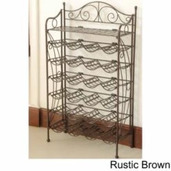 International Caravan Iron 24-bottle Wine Rack With Shelf - Antique Black -Elegance Barware f28d5960 9b4b 4ef8 b2c9 71ce044fb5ac