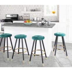Silver Orchid Cavalier Counter Stool - Set Of 2 - Blue -Elegance Barware f39952bb 0c86 44c1 b961 ee69a3f1c094