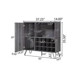 Lochner 15-Bottle Wine And Bar Cabinet By Christopher Knight Home - Sonoma Gray Oak + Black -Elegance Barware f3aae9be 8f04 4bd2 b8a0 78647c11e481