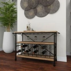 Brown Iron Industrial Wine Rack 31 X 48 X 17 - Brown -Elegance Barware f3d2fad5 2d9e 45de b892 56e8584e5d41