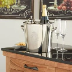 Silver Stainless Steel Traditional Wine Holder - 11 X 7 X 10