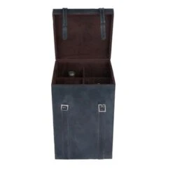 Leather Modern Wine Holder - 9 X 5 X 16 - Tan -Elegance Barware f4659701 99eb 476d b461 3e27200bfe2b