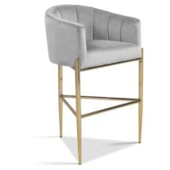 Silver Orchid Beavers Velvet Upholstered Shelter Arm Bar Stool - Navy - Counter Height -Elegance Barware f4d5deee c2db 4b25 9f37 09cc664bc95c