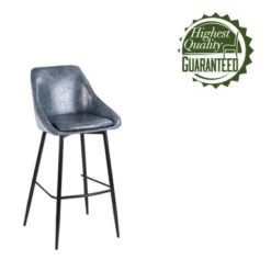 Porthos Home Umi Bar Stools Set Of 2, PU Leather Upholstery, Iron Legs - Brown -Elegance Barware f5209615 4adc 44d8 8fb6 d59c6f6dff89