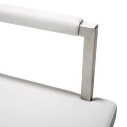 Director White Stainless Steel Counter Stool - Single - White - Counter Height -Elegance Barware f55ac9eb b1fd 49f2 be8c 86cfdbaf19f5