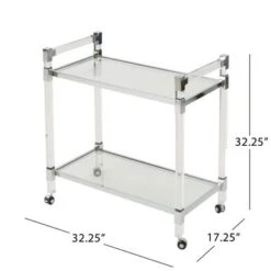 Mirren Modern Glass Bar Trolley By Christopher Knight Home - Clear -Elegance Barware f5b04928 381a 4a0f b66d ad1c17c9ace9