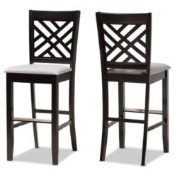 Baxton Studio Jason Modern And Contemporary 2-Piece Bar Stool Set - Sand -Elegance Barware f65114b3 2b26 44bd b15e c3bbdef9d569