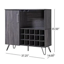 Lochner Mid Century Faux Wood Wine And Bar Cabinet By Christopher Knight Home - Walnut -Elegance Barware f6b5ebb3 6406 4a7f 89ba 7e43cede8add