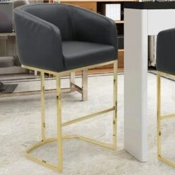 Silver Orchid Bonner Upholstered Stool - Green - Bar Height -Elegance Barware f749f1ba af3c 4cf0 af3b 452da4aef391