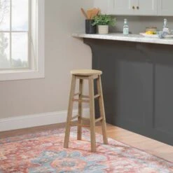 The Gray Barn Cackleberry Basic Stationary Backless Bar Stool - Greywash