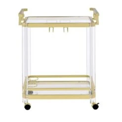 Alba Acrylic Serving Bar Cart By Greyson Living - Silver Chrome -Elegance Barware f8a1660f cf82 40b9 bd55 0344de0ec14d