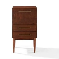 Everett Spirit Cabinet In Mahogany Finish - 24.5"W X 18.5"D X 47"H - Mahogany -Elegance Barware f8e0136f 3c54 43e6 b6eb 299ef8471a00