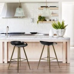 Homy Casa 27.6'' Silver Orchid Melies Fixed Counter & Bar Stool (Set Of 2) - Black/Bronze -Elegance Barware f9226dfe c025 4bc0 8bb9 8db1ad73784a