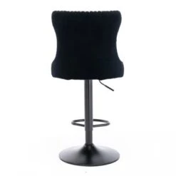 Clihome Set Of 2 Swivel Adjusatble Seat Height Velvet Barstools - Black -Elegance Barware f966580d 346d 464c 830e c11b362a7d2c