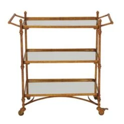 Metal 34-inch X 34-inch Mirror Cart - 35 X 18 X 33 - Brass -Elegance Barware fa2c7a4a 413a 4979 80b4 c4a82de4760e