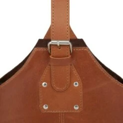 Leather 2 Bottle Wine Holder With Carrying Handle - Brown - 5.65 X 10.25 X 13.30 -Elegance Barware fa45e9c3 fbea 477e b706 f05d8e2495c8