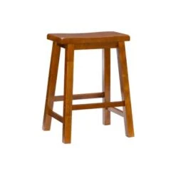 Ernlee Saddle Counter Stool Honey Brown