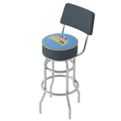 NBA Swivel Bar Stool With Back - City - 20" X 20" X 41.75" - Denver Nuggets