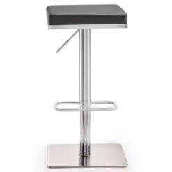 Strick & Bolton Fulla Stainless Steel Eco-leather Square Barstool - Black -Elegance Barware fc18d476 1546 427d ad47 a243ce26a93e