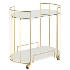 Silver Orchid Pugo Glam Bar Cart With Wheels