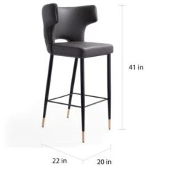 Ceets Holguin Mid-century Modern Leather Barstool - Off-White -Elegance Barware fc77ed03 83c9 417d 9ce0 0d2001a3cde0
