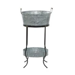 Grey Metal Contemporary Wine Holder 34 X 19 X 19 - 19 X 19 X 34Round - 19 X 19 X 34Round - Multi -Elegance Barware fce52293 5fb5 4758 aeda 3e325ed37f9b