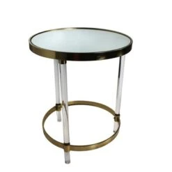 Weston Gold Round Accent Table - Gold