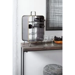 Black Iron Industrial Wine Rack - 14 X 9 X 21 - 14 X 9 X 21 - Black