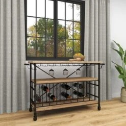 Brown Iron Industrial Wine Rack 31 X 48 X 17 - Brown -Elegance Barware fd7ba4eb 0ad3 4da4 92b1 3eb66aab766d