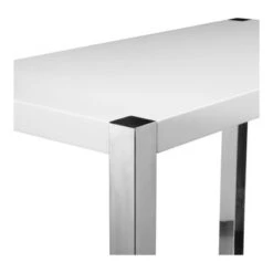 Aurelle Home Modern Steel Base Bar Table - White -Elegance Barware fd7cafe7 045e 45e1 8ada a82db7b4be16
