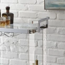Alba Acrylic Serving Bar Cart By Greyson Living - Silver Chrome -Elegance Barware fdd96ae7 3f73 48cd aaff bc658b98a687