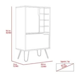 FM Furniture Sheffield L Bar Cabinet With 2 Doors, 4 Inner Shelves, 8 Cubbies, And Hairpin Legs - Laminate -Elegance Barware fe6752a9 5cb0 40fe ac83 a924a630070e