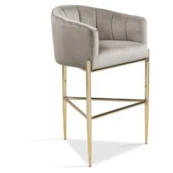 Silver Orchid Beavers Velvet Upholstered Shelter Arm Bar Stool - Navy - Counter Height -Elegance Barware fe77e3a5 dcb1 44db bd26 79b1e64271f8