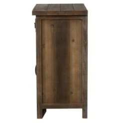 Rustic Wood 1-Drawer 1-Door Wine And Storage Cabinet - Brown -Elegance Barware feb90e55 fc90 4395 a915 8001725790f0