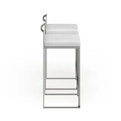 Silver Orchid Forrest Stainless Steel Stackable Counter Stool (Set Of 2) - Camel Faux Leather -Elegance Barware fec27449 4a06 445c 8560 02533f1714f3