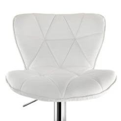 Elama 2 Piece Diamond Tufted Faux Leather Adjustable Bar Stool In White With Chrome Base - Adjustable - Set Of 2 -Elegance Barware ff1fda2c 0267 467b be26 c2c956122381