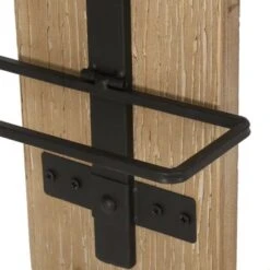 Toston Wood And Iron Wine Rack (8 Bottles) By Christopher Knight Home - Natural/Black -Elegance Barware ffd60e74 c594 448c 9547 b1ada5126a0e